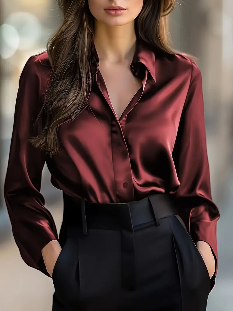 Thumbnail: NoirSilk Button-Up Collar Shirt