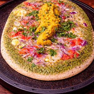 Green Twist Pizza Dosa - not spicy