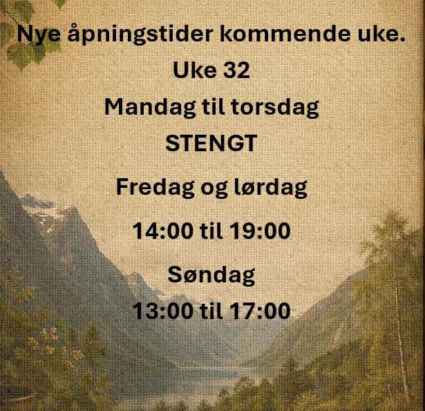 Åpningstider uke 32, 2026