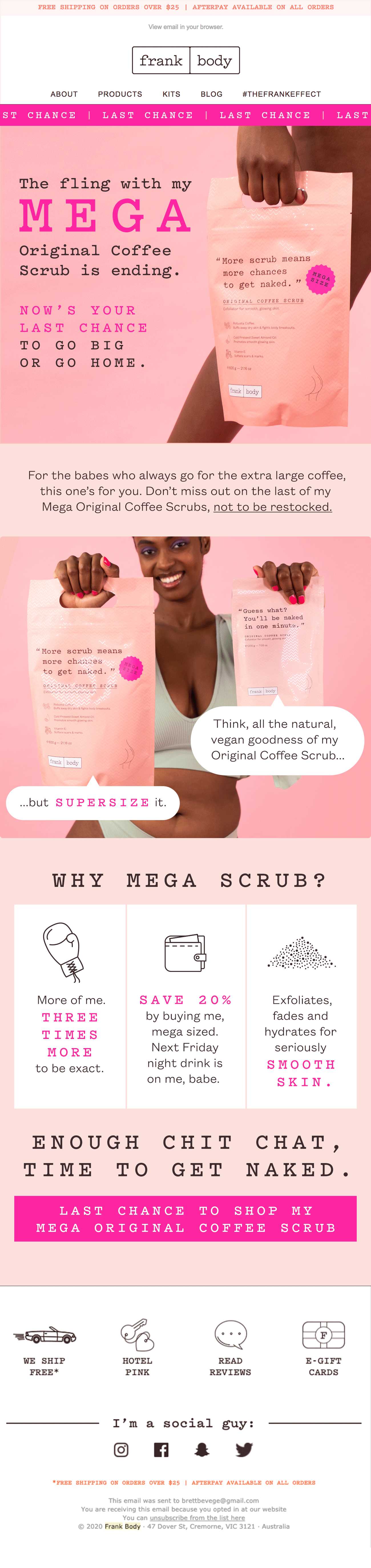 Original Mega Scrub almost sold out