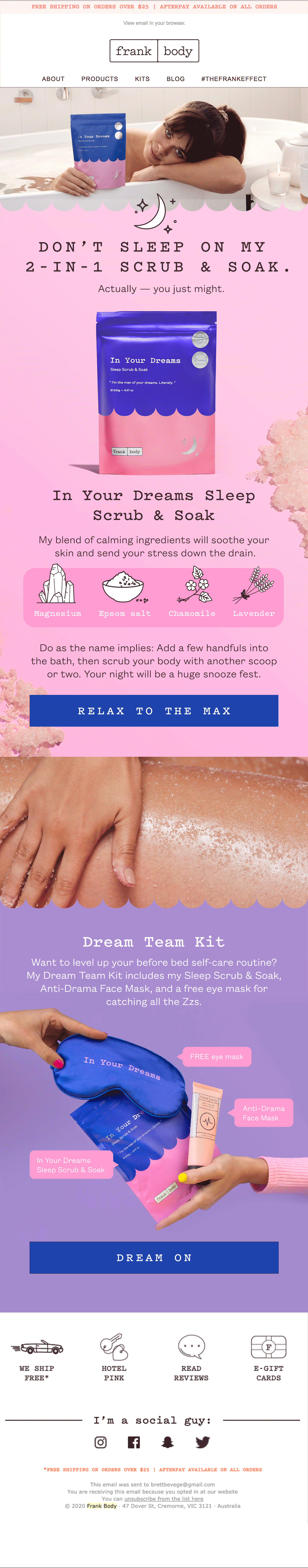 Education: In Your Dreams Body Soak & Scrub