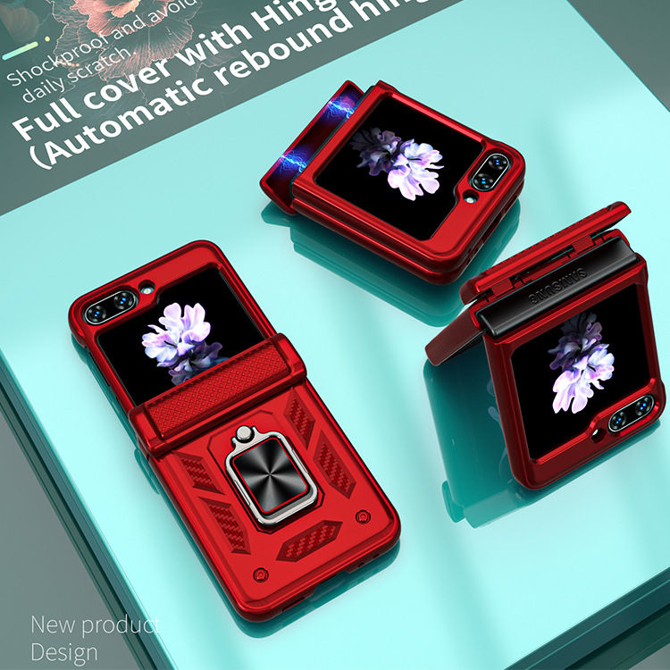 Thumbnail: Samsung Galaxy Z Flip 5 Magnetic Case Hinge Protection Case with 360°Ring Stand