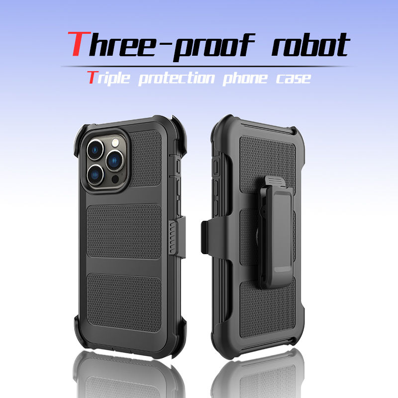 Thumbnail: iPhone 16 Series Case with Belt Clip Holster & Kickstand, Dual-Layer Shockproof