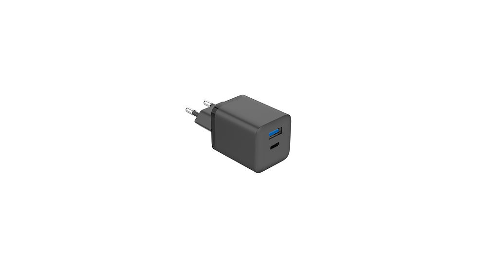Thumbnail: 40W Dual Port PD Fast USB C Wall Charger Adapter + USB A Quick Charger Adapter