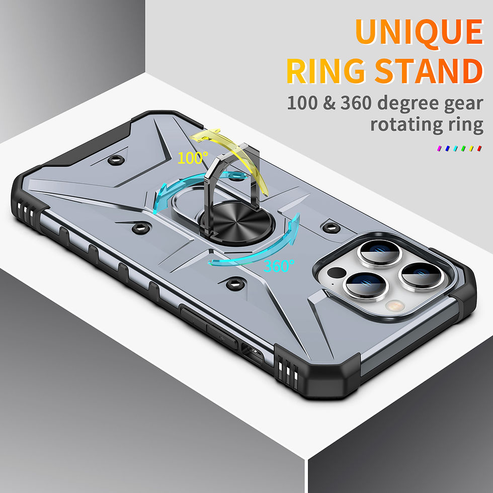 Thumbnail: For iPhone 14 Pro Max Magnetic Ring Kickstand Rugged Armor Protective Case