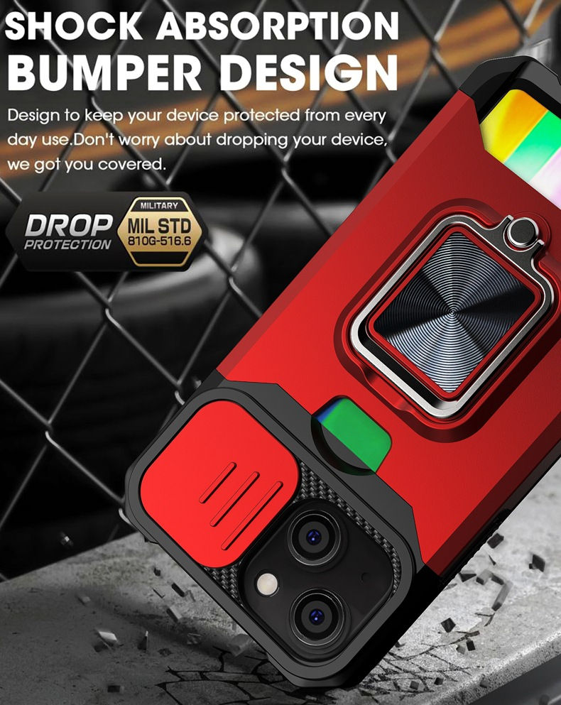 Thumbnail: iPhone 14 series with Camera Cover & Kickstand,  Case with Stand Ring Magnetic