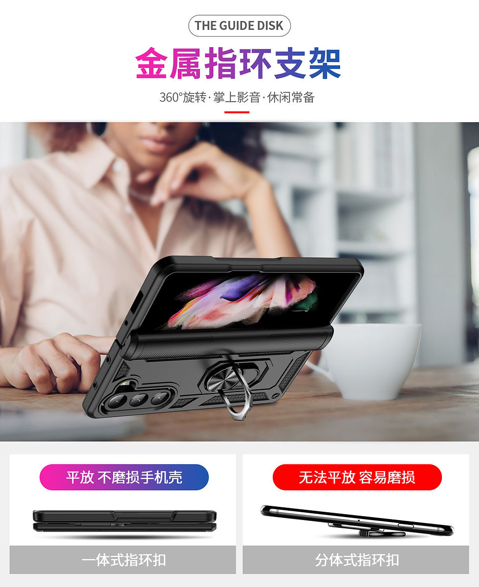 Thumbnail: Samsung Galaxy Z Fold 5 Case with Hinge Protection 360°Ring Magnetic Kickstand