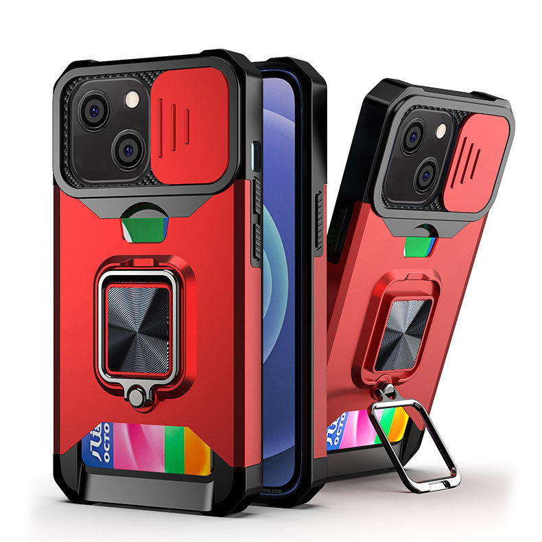 Thumbnail: iPhone 14 series with Camera Cover & Kickstand,  Case with Stand Ring Magnetic