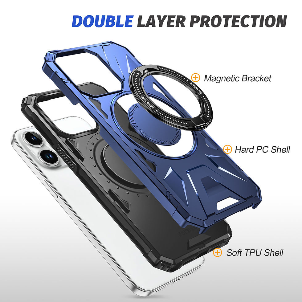 Thumbnail: iPhone 15 heavy duty Case Compatible with MagSafe Build in Kickstand
