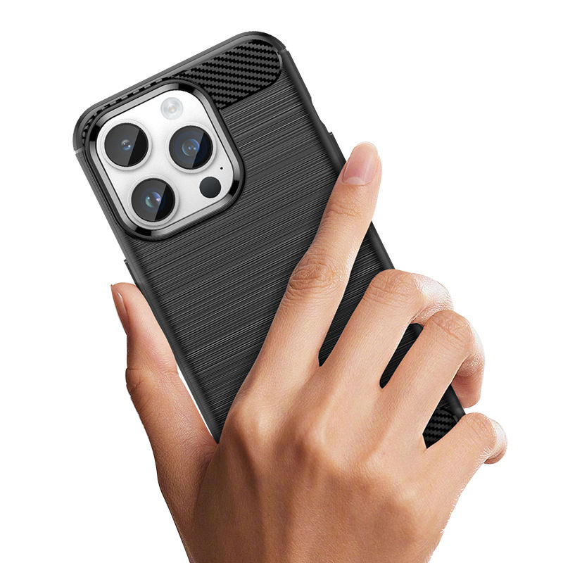 Thumbnail: Carbon Fiber Case Flexible  TPU Cover for iPhone 14 Pro Max