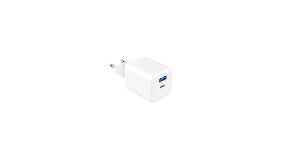 Thumbnail: 40W Dual Port PD Fast USB C Wall Charger Adapter + USB A Quick Charger Adapter