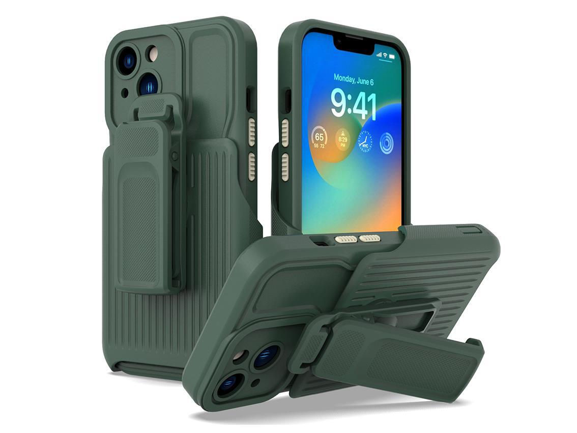 Case for iPhone 14 Pro , with Kickstand & Belt-Clip Heavy Duty Rugged Case