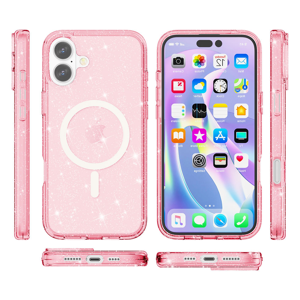 Thumbnail: iPhone 16 Case Clear Transparent Glitter Shockproof Bumpers Cases