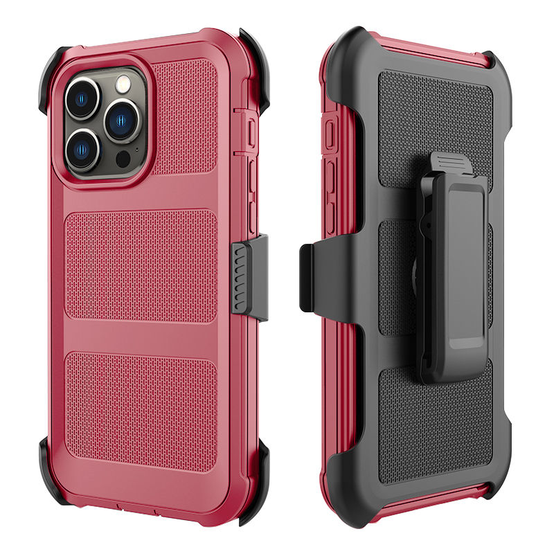 Thumbnail: iPhone 16 Series Case with Belt Clip Holster & Kickstand, Dual-Layer Shockproof