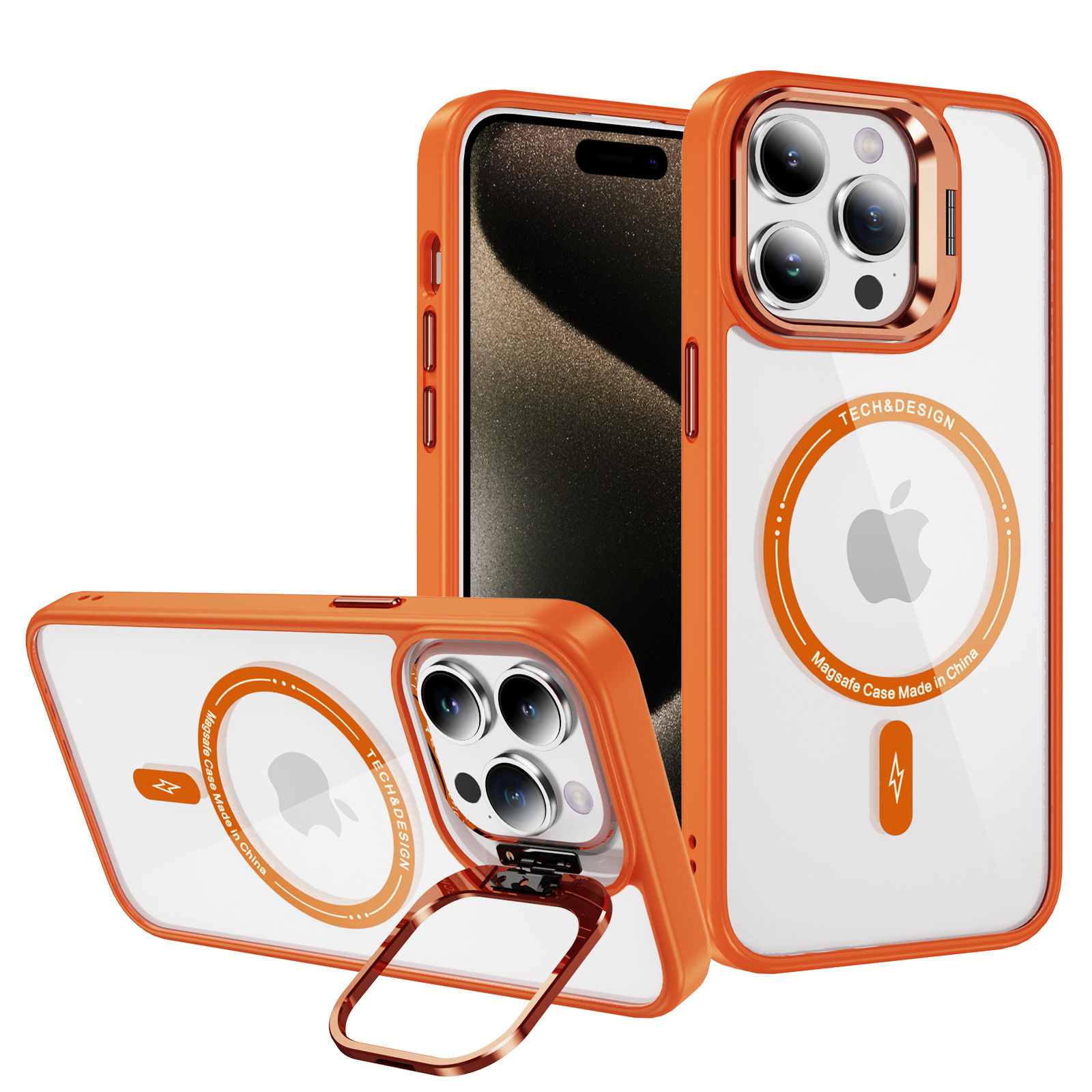 iPhone 15 Pro Max Case, MagSafe Case,Built-in Camera Stash Stand, Magnetic Case