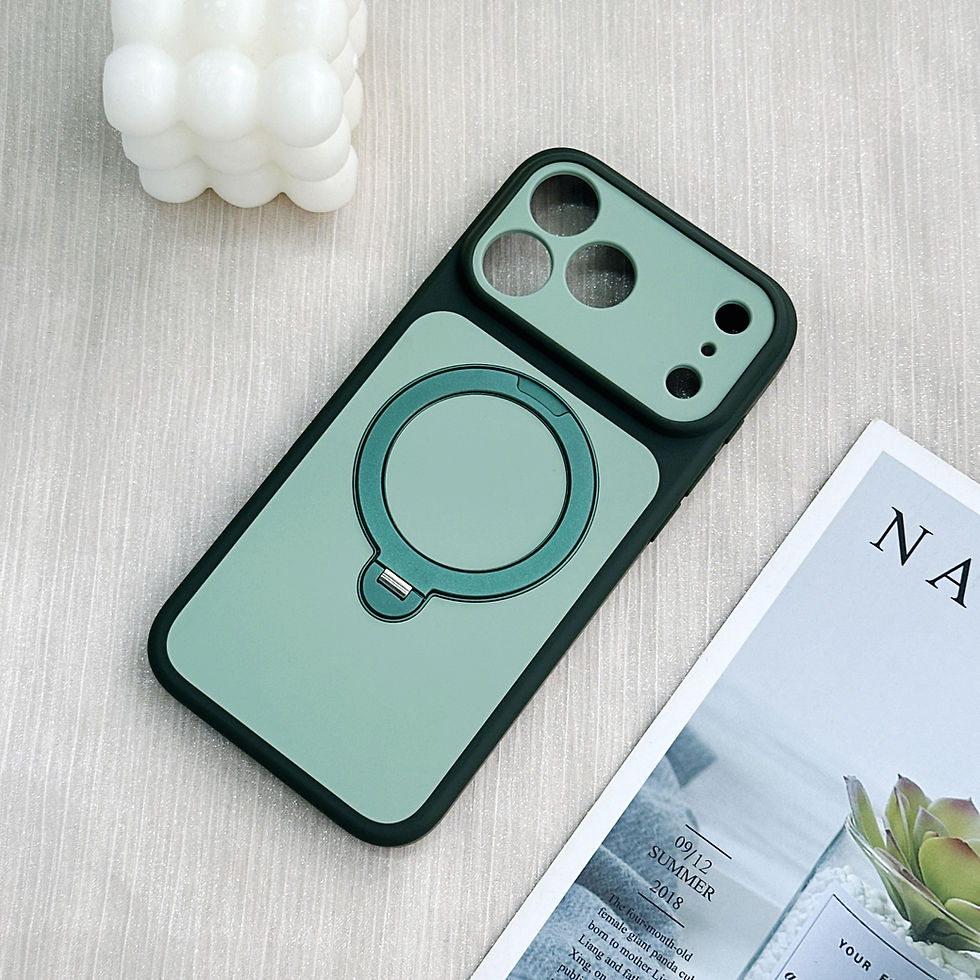Thumbnail: Skin-feel color-block magnetic stand phone case for iPhone 17 Pro Max