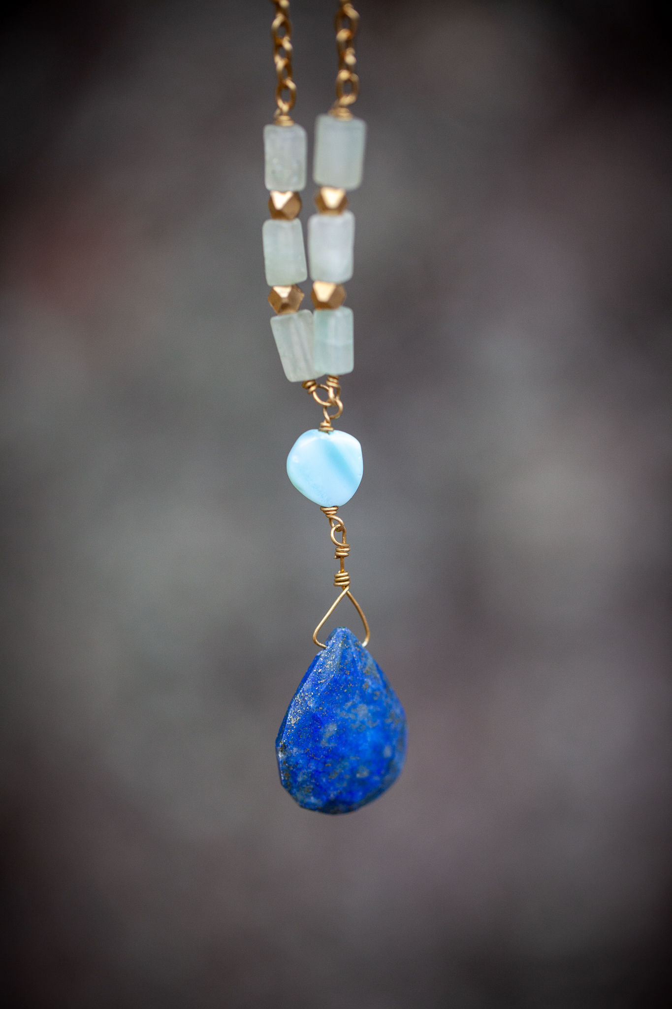 Lapis Teardrop Necklace