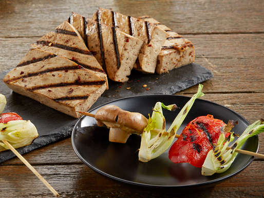 Grilled Tofu with Vegetable Kabobs