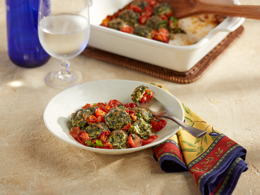 Italian Spinach & Ricotta Dumplings with Roasted Cherry Tomatoes (Gnudi)