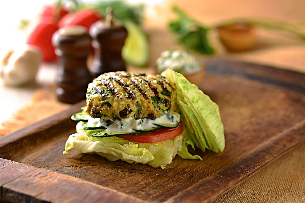 Greek Chicken Burgers with Tzatziki Sauce