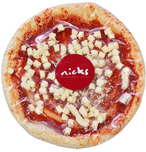 Nicks Margherita pizza in its original vacuum packaging