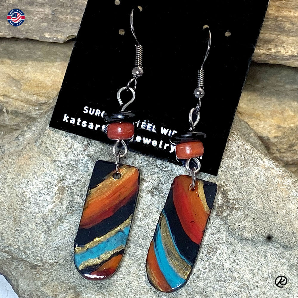 Southwestern earrings made from slate