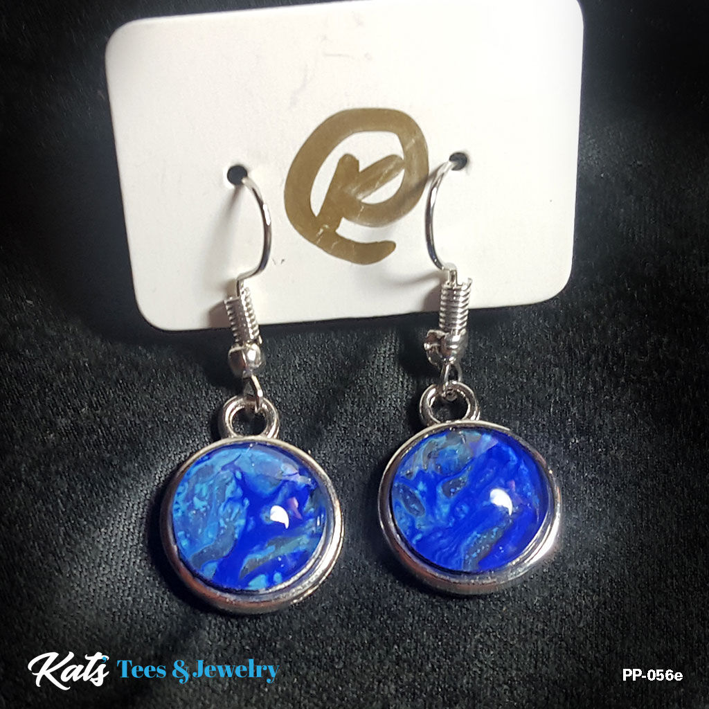 Poured Painting earrings - southwestern earthtones, black - wearabl