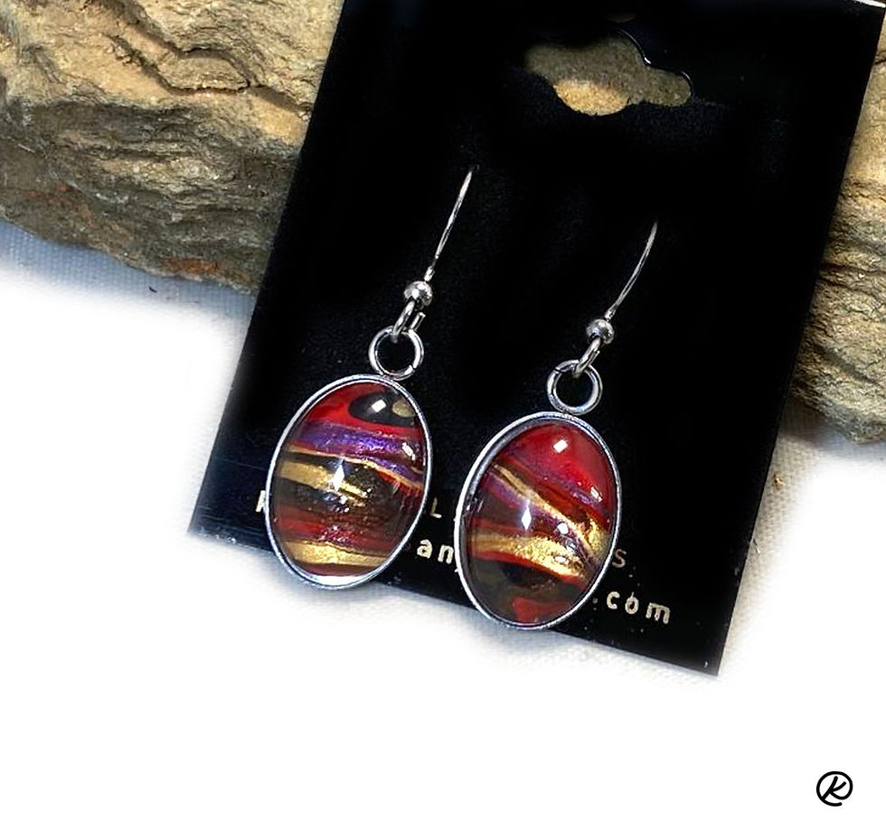 Thumbnail: Purple southwestern poured acrylic pendant - set available