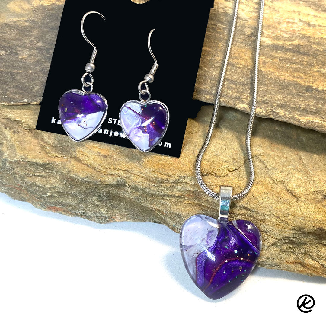 Purple Heart jewelry set