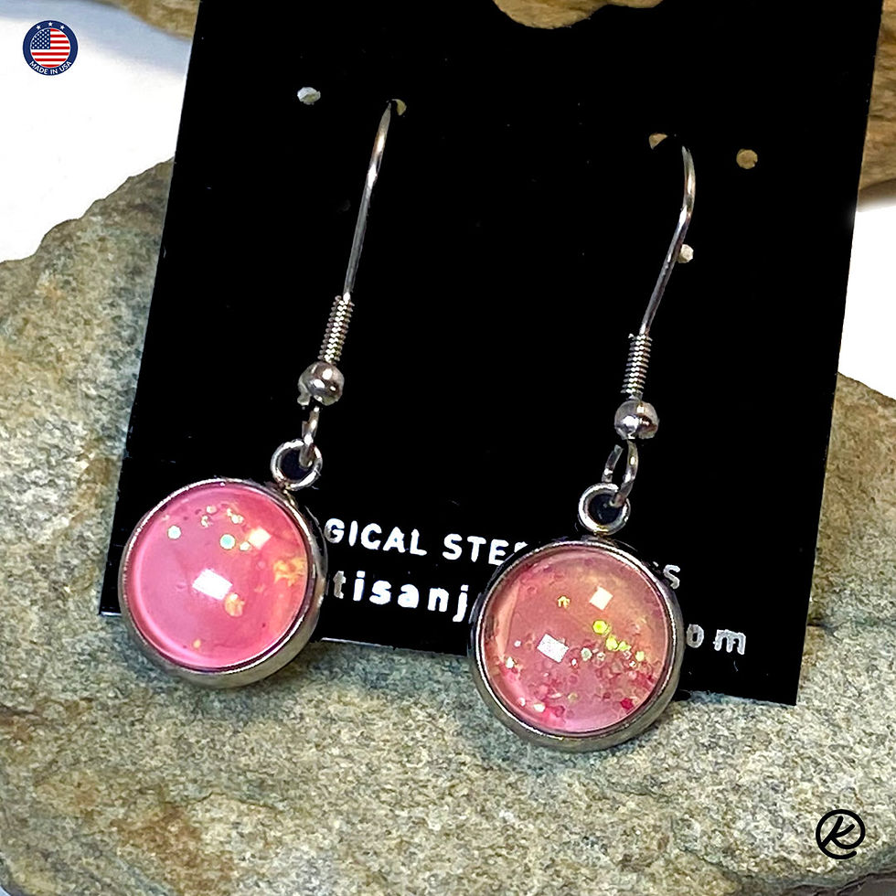 Thumbnail: Stainless steel jewelry set from poured acrylics