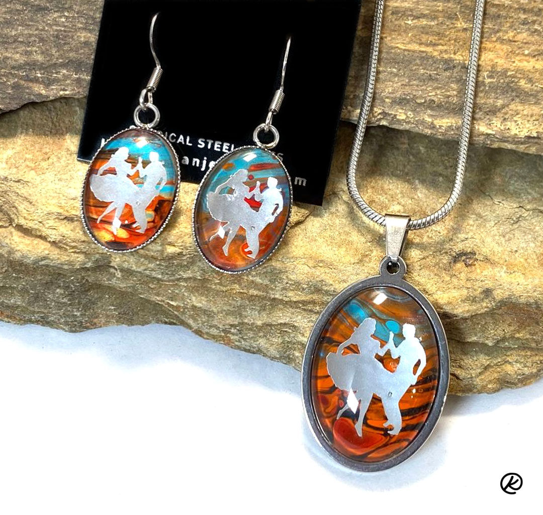 Dancer jewelry set in stainless steel