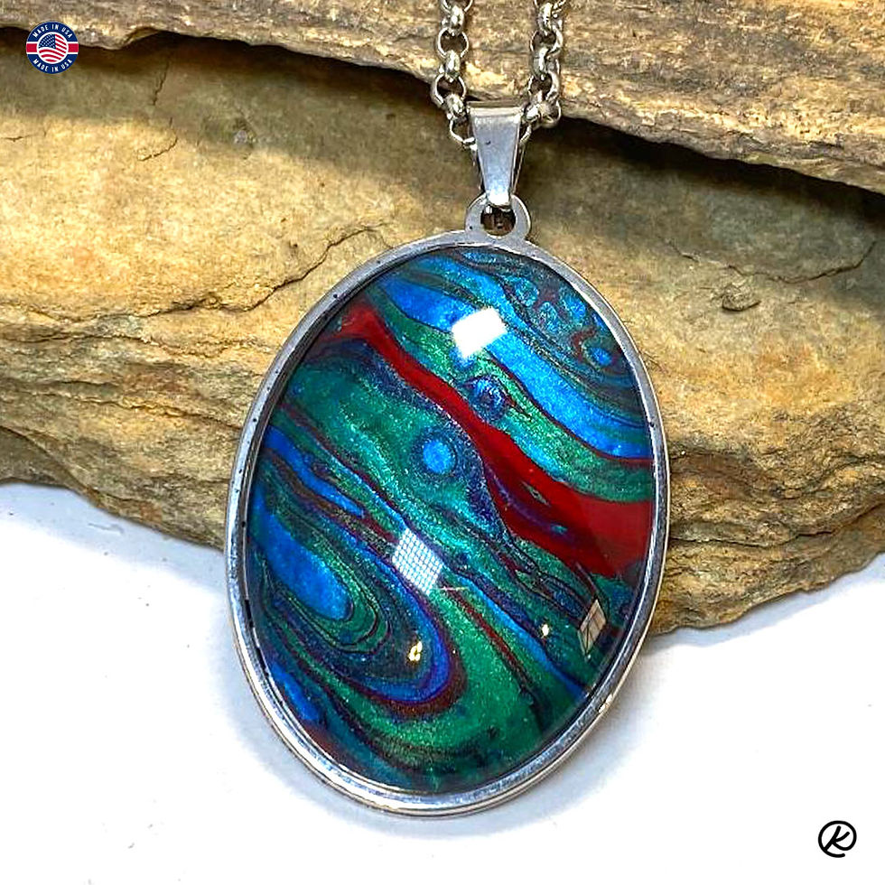 Thumbnail: Oval jewelry set on surgical steel