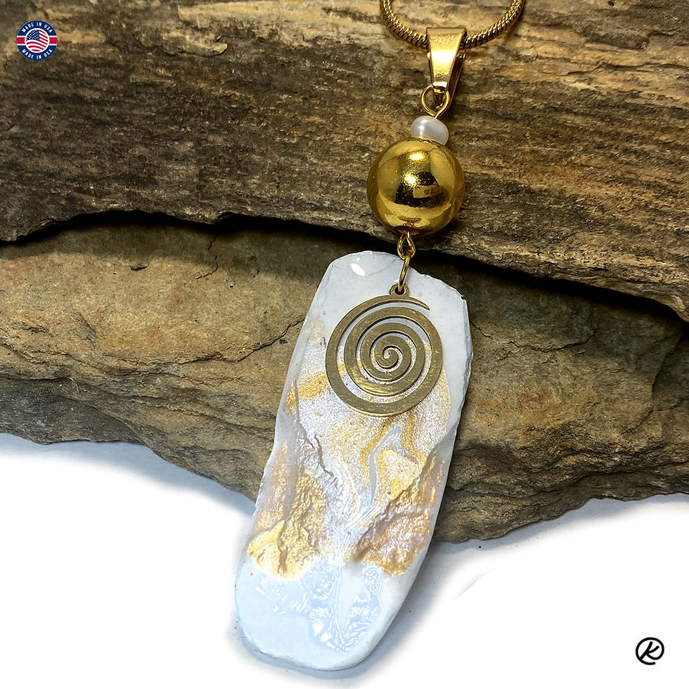 Thumbnail: Slate jewelry set with Stainless steel spirals