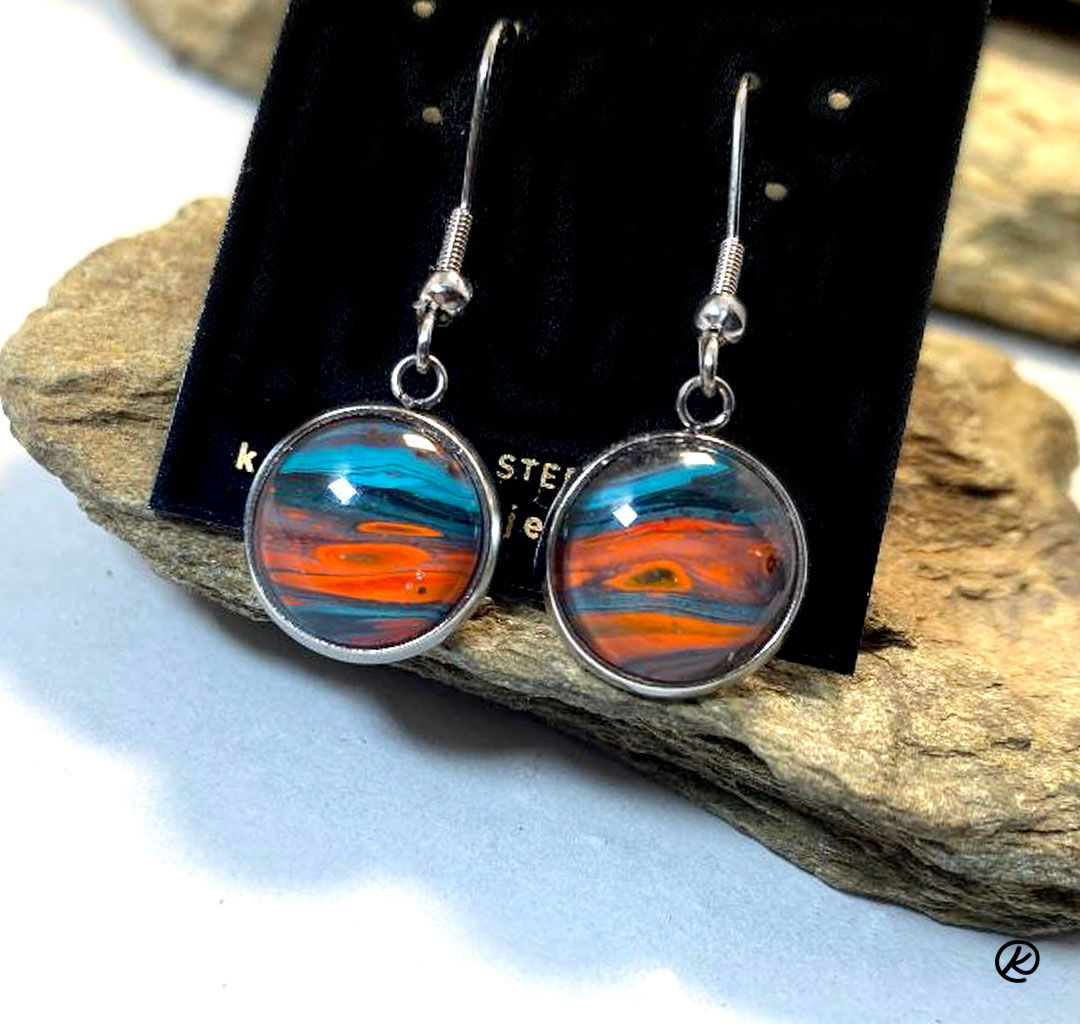 Surgical steel earrings with colors of the southwest
