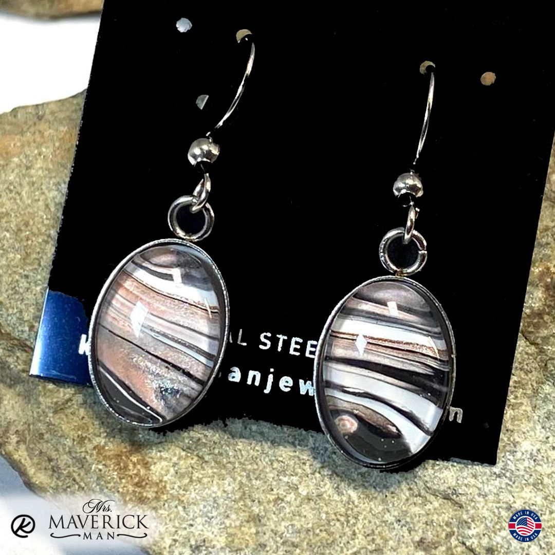 Stainless steel earrings with rose gold