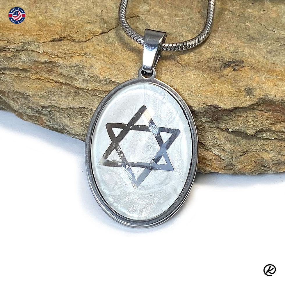 Thumbnail: Stainless steel Star of David set in surgical steel
