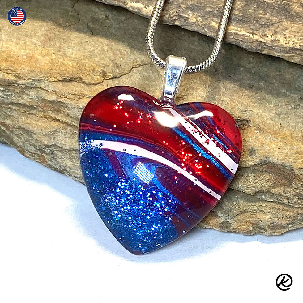 Thumbnail: Red white and blue heart jewelry set