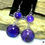 Thumbnail: Extra long poured acrylic earrings with Color Shift purple