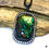 Thumbnail: Reversible pendant with hand painted stones