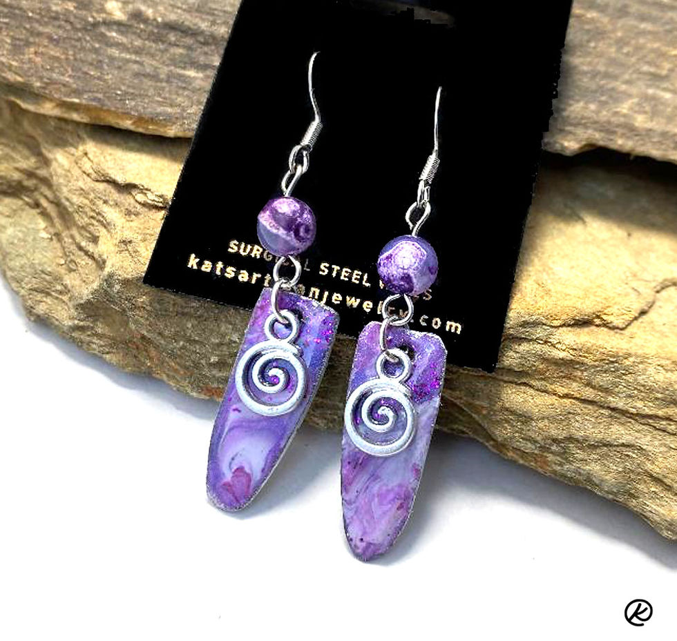 Thumbnail: Slate jewelry set in shades of purple - Can purchase separately