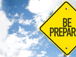 Be Prepared sign against sky background.