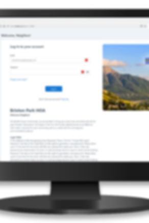 Computer monitor displaying the web portal