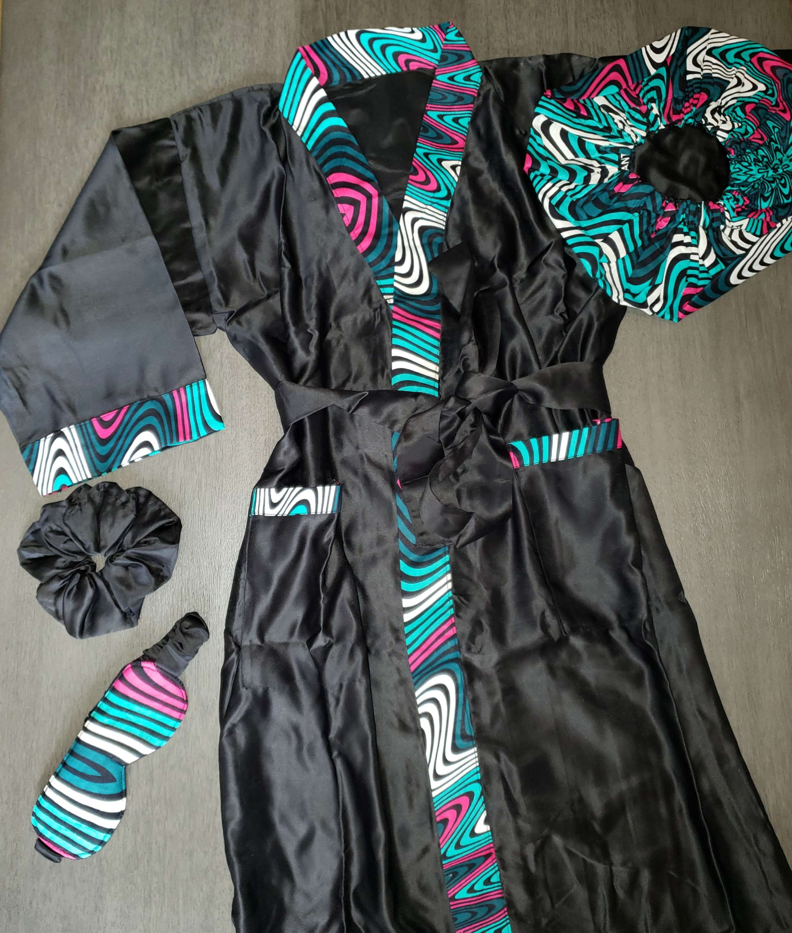 Fresh Nightfall Deluxe Satin Robe Set