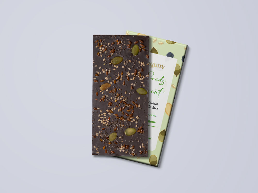Handmade Mix Seed Merriment Dark Chocolate Bar