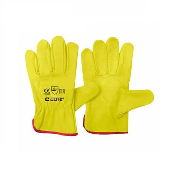 GUANTE CLUTE DE BADANA AMARILLO