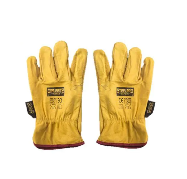 GUANTE STEELPRO DE BADANA AMARILLO