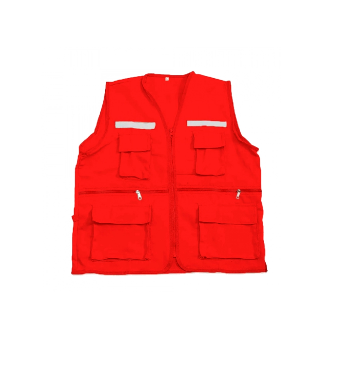 Miniatura: CHALECO DRILL ROJO REPORTERO