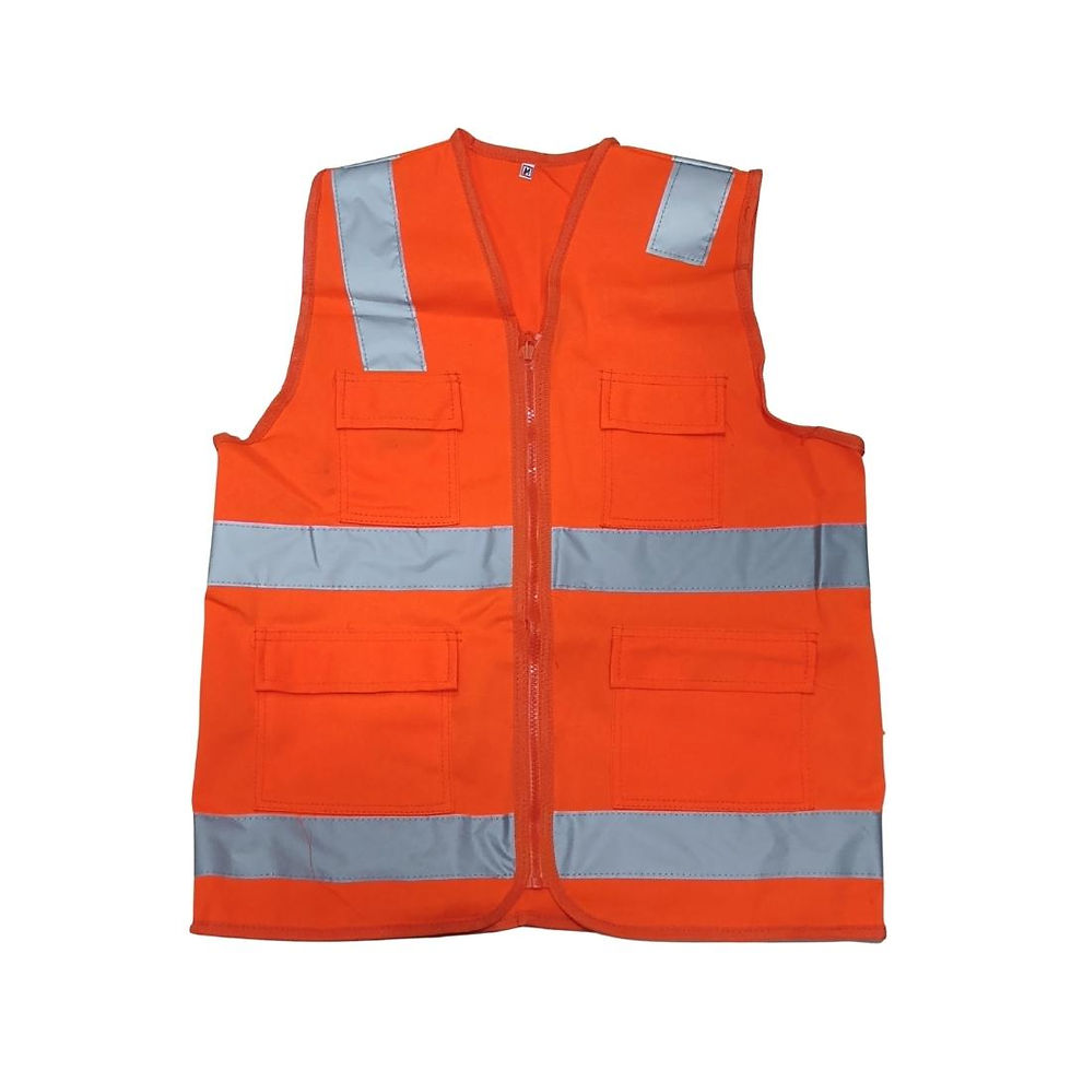CHALECO DRILL NARANJA CON CINTA REFLECTIVA EN  H