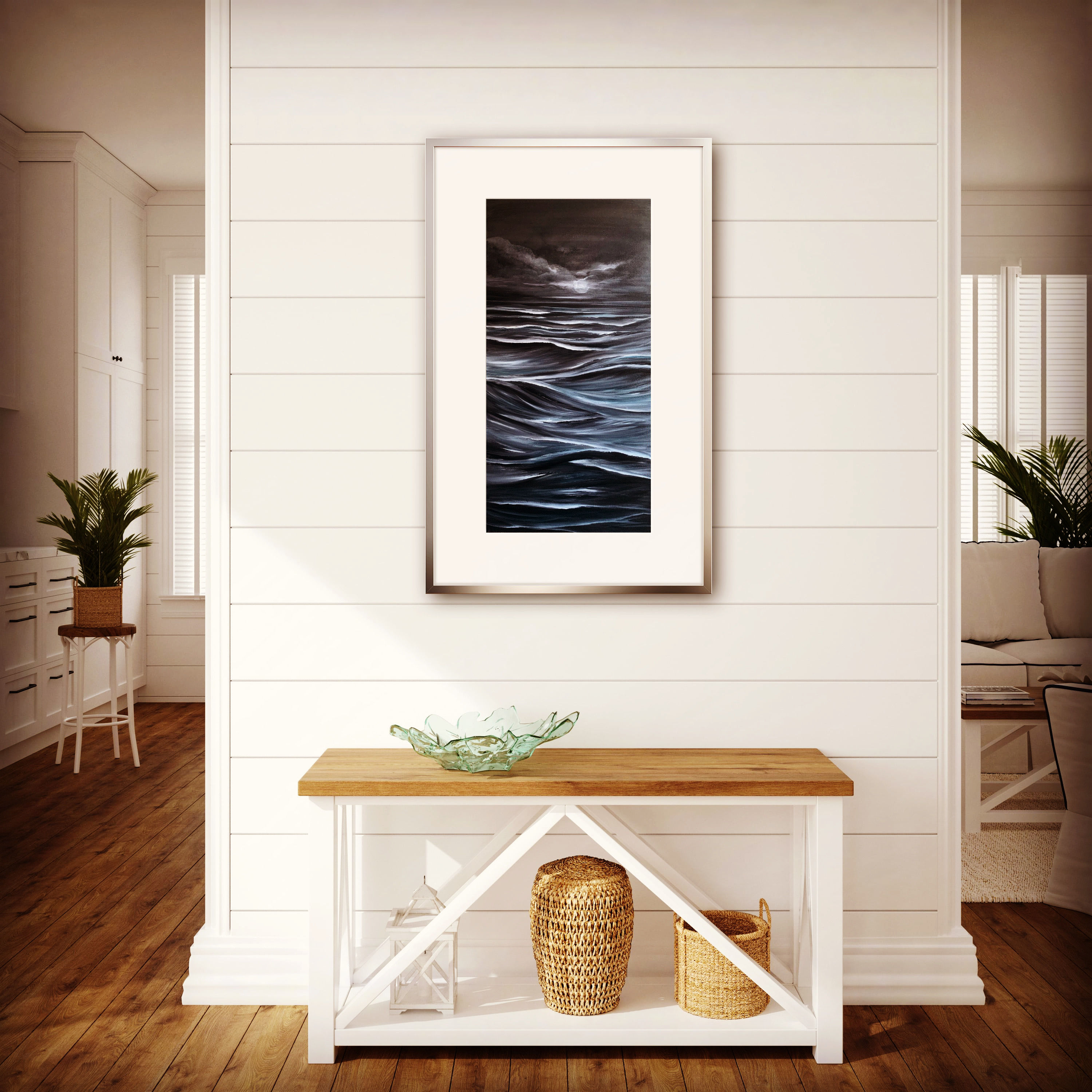 Moonrise over the ocean