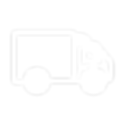 White line icon of a delivery truck 